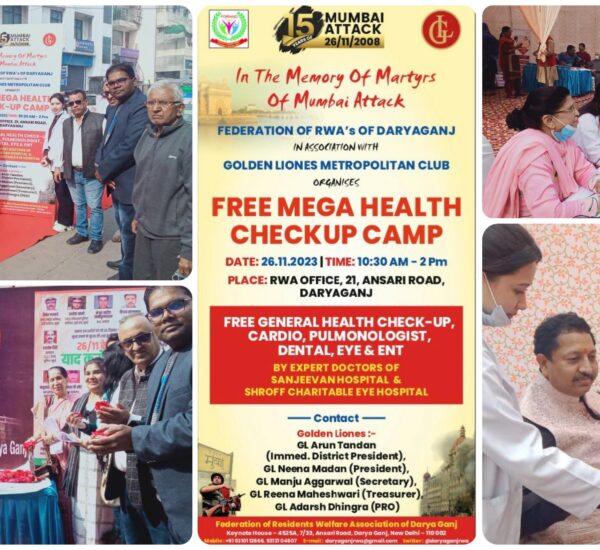 Health check-up camp on 26/11 Martyrs’ Day with PM Modi’s message; Manoj Kumar Jain extended support